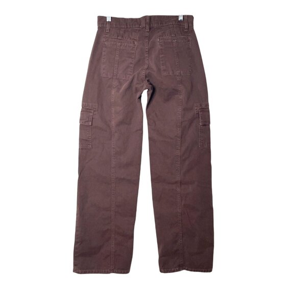 Revice Women's Brown Cargo Pants with Pockets Size 27 100% Cotton Made In USA - Picture 2 of 6